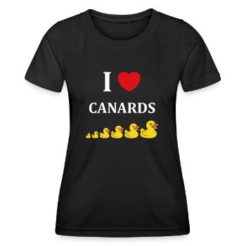 Petit canard - T-shirt sport Femme - noir - Devant - AI Model Female 172 light (172cm)