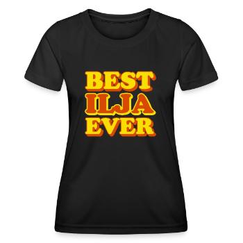 Ilya First Name Funny Gift - Women's Functional T-Shirt - black - Front - AI Model Female 172 light (172cm)