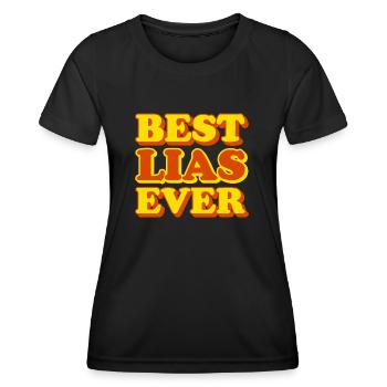 Lia's First Name Funny Gift - Women's Functional T-Shirt - black - Front - AI Model Female 172 light (172cm)