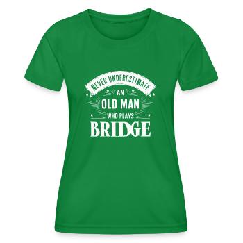 Bridge Kartenspiel Geschenk - Frauen Funktions-T-Shirt - Kelly Green - Vorne - AI Model Female 172 dark (172cm)