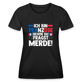 Franzose Französisch Frankreich - Frauen Funktions-T-Shirt - Schwarz - Vorne - AI Model Female 172 light (172cm)