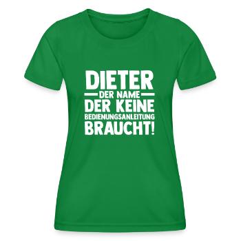 Prénom Dieter - T-shirt sport Femme - vert - Devant - AI Model Female 172 dark (172cm)