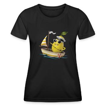 Obst Zitrone Bootfahren Geschenk - Frauen Funktions-T-Shirt - Schwarz - Vorne - AI Model Female 172 light (172cm)