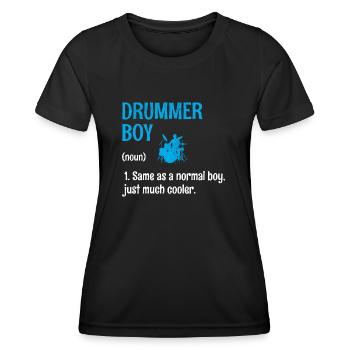 Drummer Boy Wie Ein Normaler Junge, Nur viel Cooler - Frauen Funktions-T-Shirt - Schwarz - Vorne - AI Model Female 172 light (172cm)