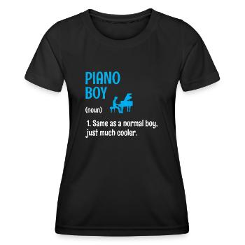 Piano Boy Wie Ein Normaler Junge, Nur viel Cooler Pi - Frauen Funktions-T-Shirt - Schwarz - Vorne - AI Model Female 172 light (172cm)