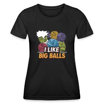 Funny inspiration for knitting fans - Women's Functional T-Shirt - black - Front - AI Model Female 172 light (172cm)