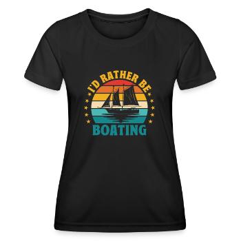 I'd Rather Be Boating Paddle Boat - Women's Functional T-Shirt - black - Front - AI Model Female 172 light (172cm)