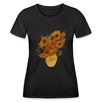 Tournesols - T-shirt sport Femme - noir - Devant - AI Model Female 172 light (172cm)