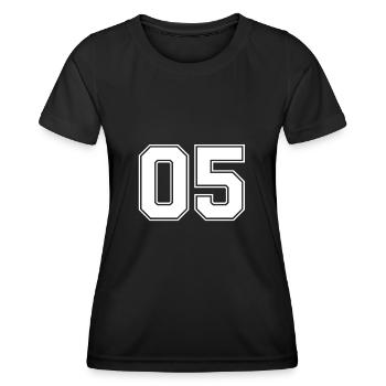 05 Nummer - Frauen Funktions-T-Shirt - Schwarz - Vorne - AI Model Female 172 light (172cm)
