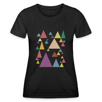 Colorful Pyramids - Frauen Funktions-T-Shirt - Schwarz - Vorne - AI Model Female 172 light (172cm)