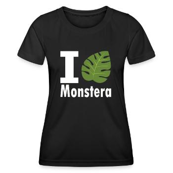 I love Monstera - Frauen Funktions-T-Shirt - Schwarz - Vorne - AI Model Female 172 light (172cm)