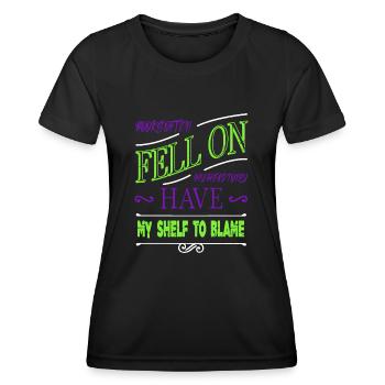 book children funny books coffee joke book reader - Women's Functional T-Shirt - black - Front - AI Model Female 172 light (172cm)