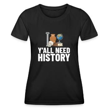 History Teacher Lesson Professor Historian - Women's Functional T-Shirt - black - Front - AI Model Female 172 light (172cm)