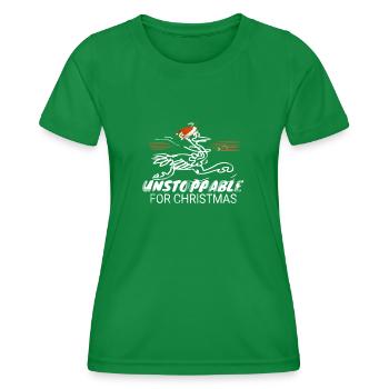 Messager de Noël - T-shirt sport Femme - vert - Devant - AI Model Female 172 dark (172cm)
