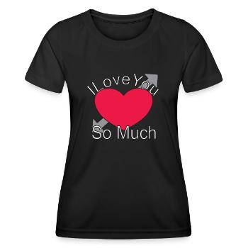 Je t’aime tellement - T-shirt sport Femme - noir - Devant - AI Model Female 172 light (172cm)