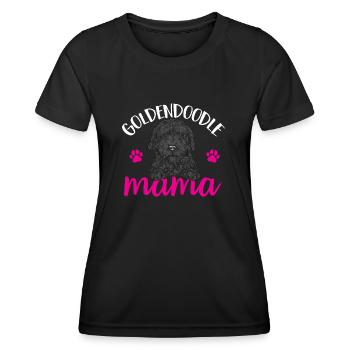 Chien Doodle Black Goldendoodle - T-shirt sport Femme - noir - Devant - AI Model Female 172 light (172cm)