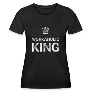 Workaholic King - Women's Functional T-Shirt - black - Front - AI Model Female 172 light (172cm)