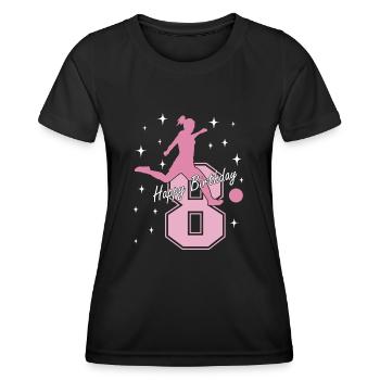 8. Geburtstag Fussball Fussballspielerin - Frauen Funktions-T-Shirt - Schwarz - Vorne - AI Model Female 172 light (172cm)