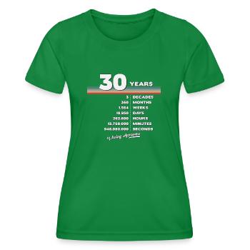 30. Geburtstag Vintage 30 Jahre alt Retro 360 - Frauen Funktions-T-Shirt - Kelly Green - Vorne - AI Model Female 172 dark (172cm)