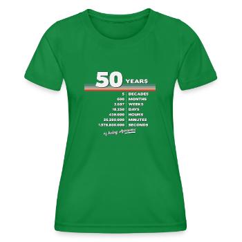 50. Geburtstag Vintage 50 Jahre alt Retro 600 - Frauen Funktions-T-Shirt - Kelly Green - Vorne - AI Model Female 172 dark (172cm)