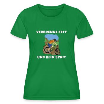 Verbrenne Fett und kein Sprit Eine nachhaltige Art - Frauen Funktions-T-Shirt - Kelly Green - Vorne - AI Model Female 172 dark (172cm)
