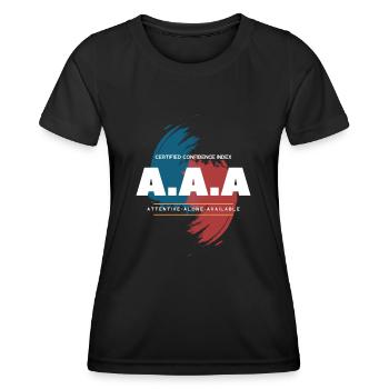 Célibataire A.A.A. - T-shirt sport Femme - noir - Devant - AI Model Female 172 light (172cm)