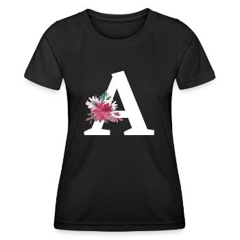 Floral Letter - Women's Functional T-Shirt - black - Front - AI Model Female 172 light (172cm)