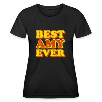 Amy First Name Funny Gift - Women's Functional T-Shirt - black - Front - AI Model Female 172 light (172cm)