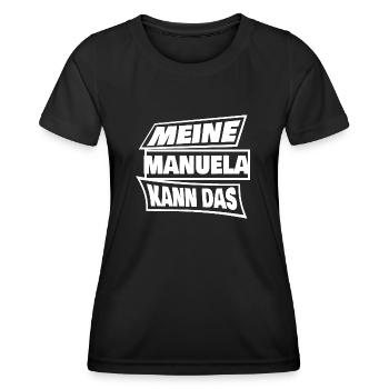 Spruch für Manuela Manuela Sprüche - Frauen Funktions-T-Shirt - Schwarz - Vorne - AI Model Female 172 light (172cm)