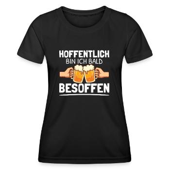 Hoffentlich bald besoffen Wochenende Saufen Feiern - Frauen Funktions-T-Shirt - Schwarz - Vorne - AI Model Female 172 light (172cm)
