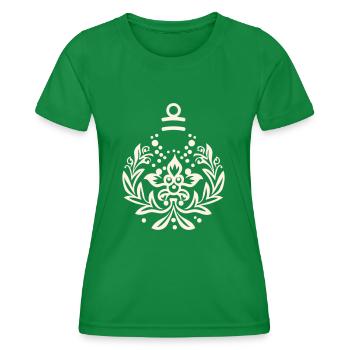Weihnachtskugel Ornament - Frauen Funktions-T-Shirt - Kelly Green - Vorne - AI Model Female 172 dark (172cm)