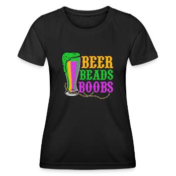 Beer Beads Boobs Carnival Mardi Gras - Frauen Funktions-T-Shirt - Schwarz - Vorne - AI Model Female 172 light (172cm)