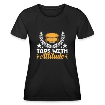 Drum Corps Marching Band Drum Corp Music Percussio - Frauen Funktions-T-Shirt - Schwarz - Vorne - AI Model Female 172 light (172cm)