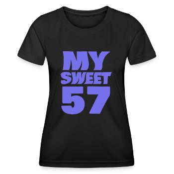 Age 57 - Women's Functional T-Shirt - black - Front - AI Model Female 172 light (172cm)