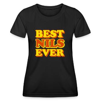 Nils First Name Funny Gift - Women's Functional T-Shirt - black - Front - AI Model Female 172 light (172cm)