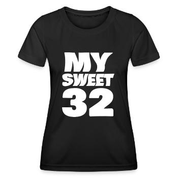 Age 32 - Women's Functional T-Shirt - black - Front - AI Model Female 172 light (172cm)