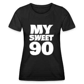 Age 90 - Women's Functional T-Shirt - black - Front - AI Model Female 172 light (172cm)