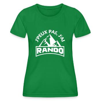 Humour randonnée Rando - T-shirt sport Femme - vert - Devant - AI Model Female 172 dark (172cm)