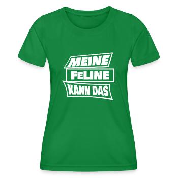 Félin - T-shirt sport Femme - vert - Devant - AI Model Female 172 dark (172cm)