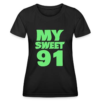 91 - Frauen Funktions-T-Shirt - Schwarz - Vorne - AI Model Female 172 light (172cm)