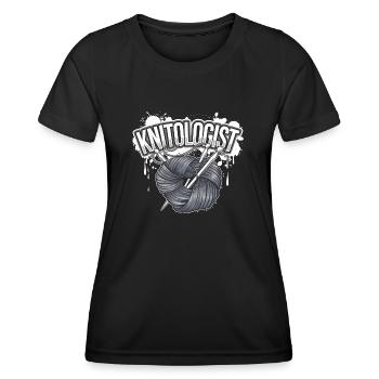 Maître du tricot - T-shirt sport Femme - noir - Devant - AI Model Female 172 light (172cm)