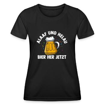 Costume de carnaval Boire de la bière Carnaval Carnaval - T-shirt sport Femme - noir - Devant - AI Model Female 172 light (172cm)