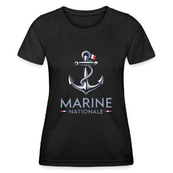 Marine Nationale - T-shirt sport Femme - noir - Devant - AI Model Female 172 light (172cm)