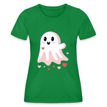 Cute Love Ghost - Women's Functional T-Shirt - kelly green - Front - AI Model Female 172 dark (172cm)