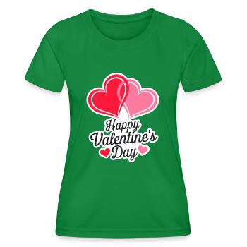 Alles Gute zum Valentinstag T-Shirt, Liebesgeschenk, Herz - Frauen Funktions-T-Shirt - Kelly Green - Vorne - AI Model Female 172 dark (172cm)