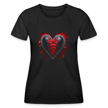 Gothic Herz Korsett - Valentinstag Okkult - Frauen Funktions-T-Shirt - Schwarz - Vorne - AI Model Female 172 light (172cm)
