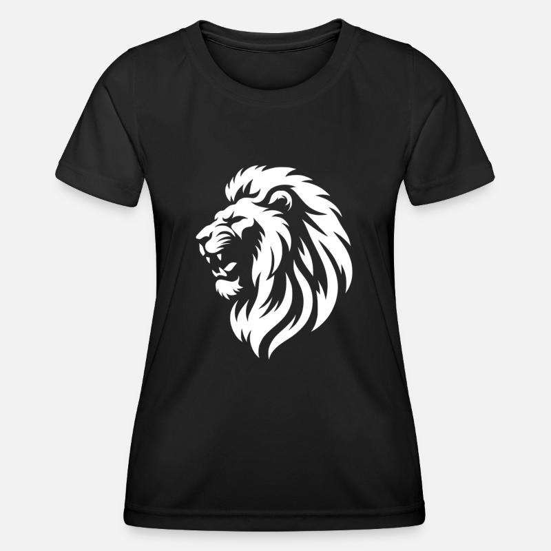 Lion Head Silhouette - Women's Functional T-Shirt - black