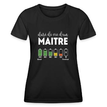 Merci Maître Pour Cette Année - T-shirt sport Femme - noir - Devant - AI Model Female 172 light (172cm)