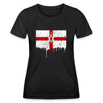 Nordirland Flagge - Frauen Funktions-T-Shirt - Schwarz - Vorne - AI Model Female 172 light (172cm)