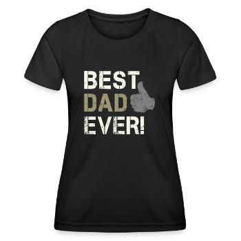 Best Dad Ever Geburtstagsgeschenk für Papa - Frauen Funktions-T-Shirt - Schwarz - Vorne - AI Model Female 172 light (172cm)